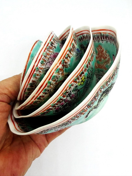ชามจีนโบราณ-ลายดอกโบตั๋นชุด10 ใบ (Ancient Chinese Porcelain Bowl)