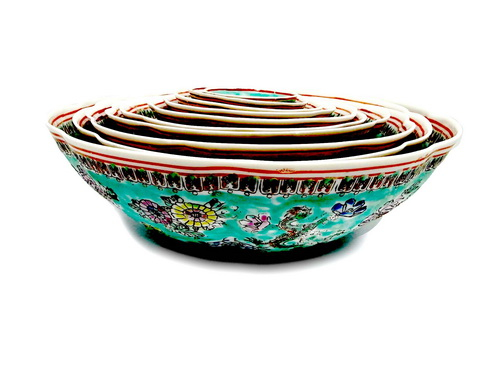 ชามจีนโบราณ-ลายดอกโบตั๋นชุด10 ใบ (Ancient Chinese Porcelain Bowl)