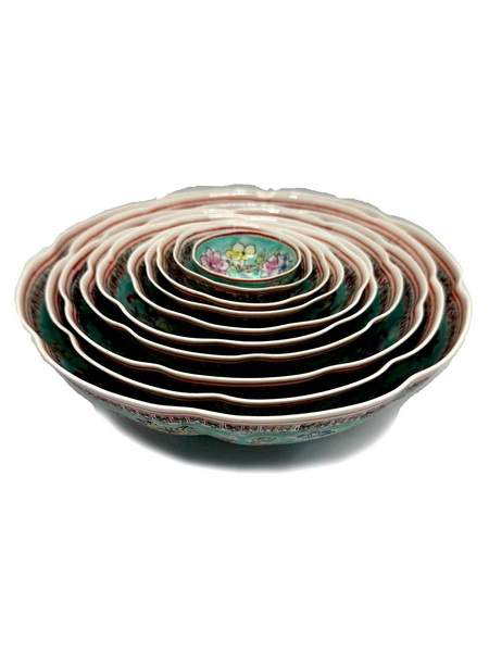ชามจีนโบราณ-ลายดอกโบตั๋นชุด10 ใบ (Ancient Chinese Porcelain Bowl)