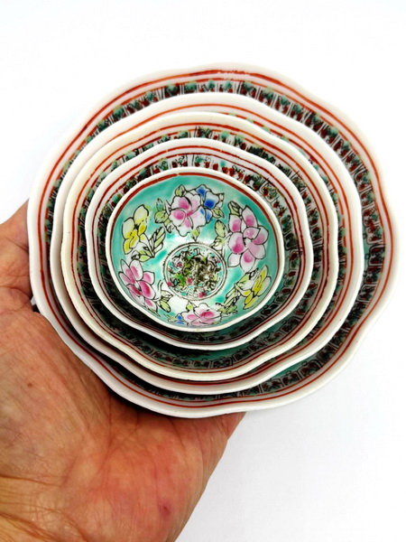 ชามจีนโบราณ-ลายดอกโบตั๋นชุด10 ใบ (Ancient Chinese Porcelain Bowl)