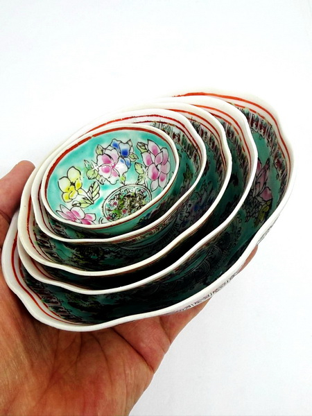 ชามจีนโบราณ-ลายดอกโบตั๋นชุด10 ใบ (Ancient Chinese Porcelain Bowl)