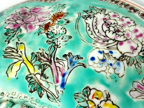 ชามจีนโบราณ-ลายดอกโบตั๋นชุด10 ใบ (Ancient Chinese Porcelain Bowl)