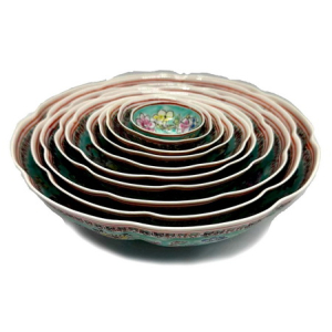 ชามจีนโบราณ-ลายดอกโบตั๋นชุด10 ใบ (Ancient Chinese Porcelain Bowl)